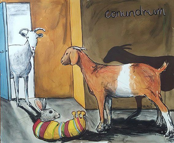 COLBERT MASHILE, CONUNDRUM
2016, Mixed Media on Paper