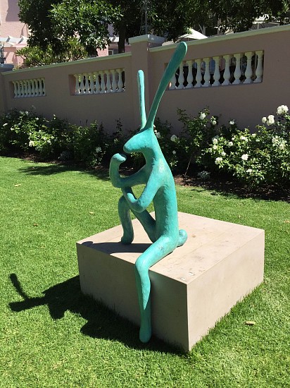 GUY DU TOIT, HARE SITTING ON A CRATE
2014, BRONZE