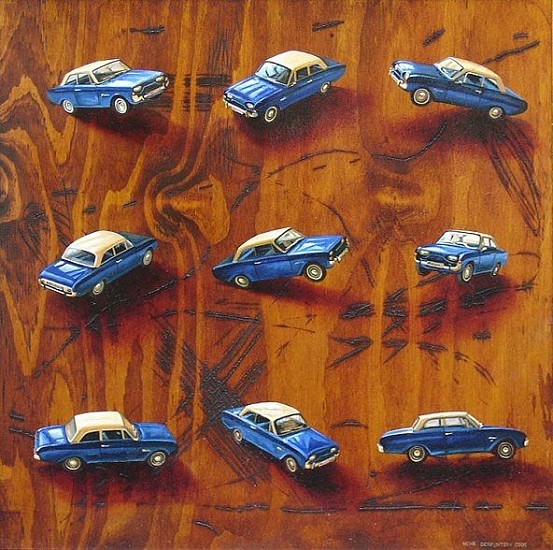 HENK SERFONTEIN, BLUE RETRO CAR II
2006, OIL ON WOOD