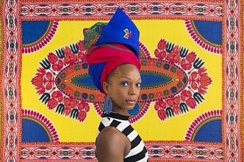 12 swaady with blue scarf on yellow and pink 90 x 130 cm edition of 6 ac46599