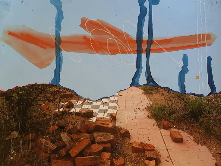 LIZA GROBLER, DEELFONTEIN DRAWING 33
2020, MIXED MEDIA ON ARCHIVAL PRINT
