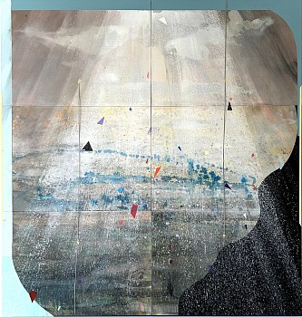 come to the window 2023 ink and acrylic on canvas 177 x 168 cm