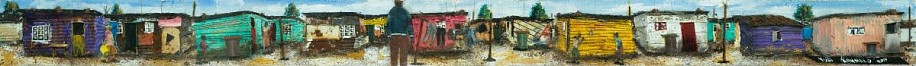 VUSI KHUMALO, SAKHILE VIEW
2024, MIXED MEDIA COLLAGE ON PLYWOOD BOARD