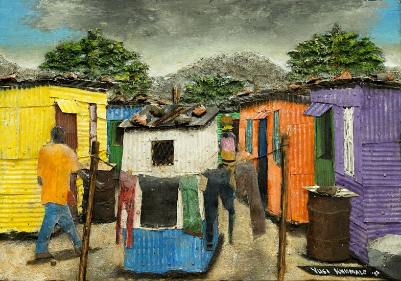 VUSI KHUMALO, BO-KAAP HOMESTEAD
2024, MIXED MEDIA COLLAGE ON PLYWOOD BOARD