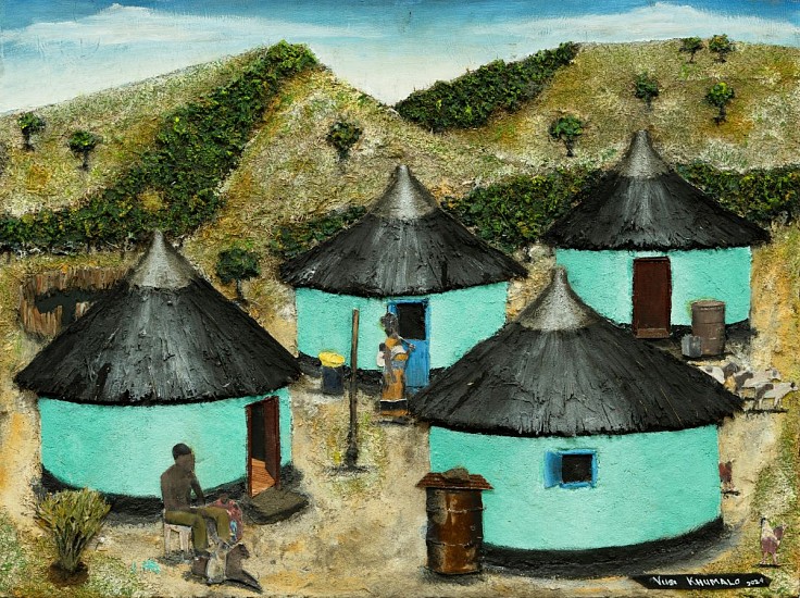 VUSI KHUMALO, HOMESTEAD IN DUNGA VILLAGE RURAL EASTERN CAPE
2024, MIXED MEDIA COLLAGE ON PLYWOOD BOARD