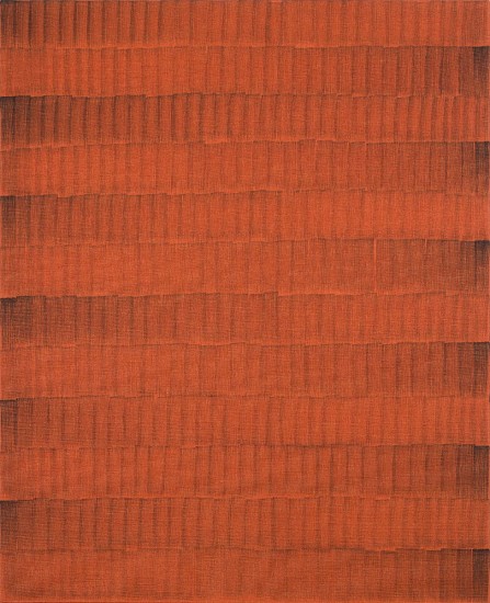 CATHY ABRAHAM, SHIFTING HORIZONS INDIGO ON RUST
2024, OIL ON RAW BOOK LINEN