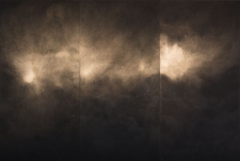 CATHY ABRAHAM, SOUL DUST TRIPTYCH
2024, GOLD PIGMENT, ACRYLIC & GESSO ON ITALIAN COTTON CANVAS