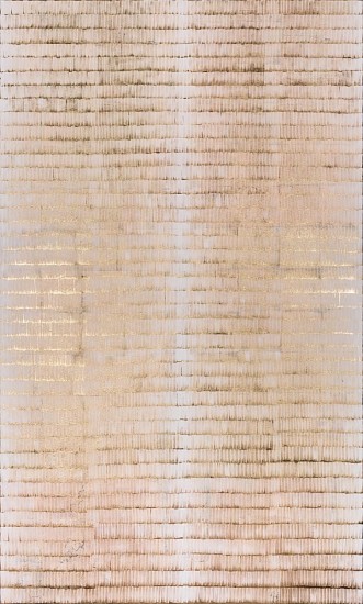 CATHY ABRAHAM, SPECTRAL GOLD
2024, OIL & GOLD LEAF ON DYED INDIGO LINEN