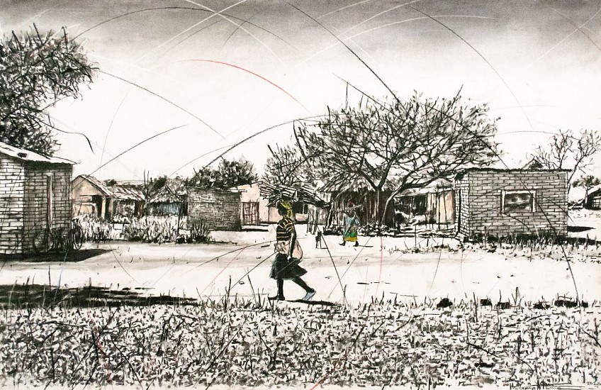 PHILLEMON HLUNGWANI, HI RINDZELE NKARHI WO LEHA (WE HAVE WAITED A LONG TIME) I
CHARCOAL AND CHALK PASTEL ON PAPER