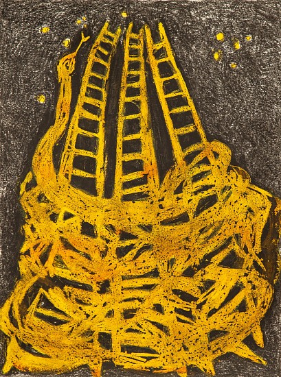 LADY SKOLLIE, STUDY FOR SNAKES AND LADDERS
CRAYON AND INK ON FABRIANO