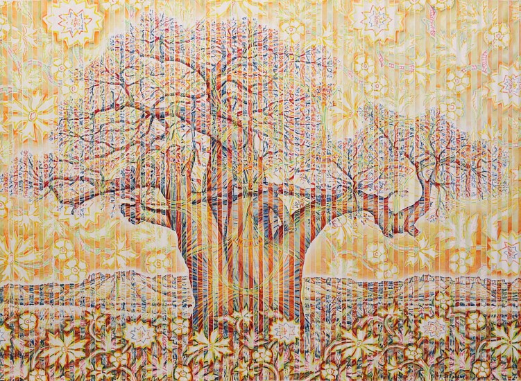 GARY STEPHENS, SUNRISE BAOBAB
CHALK PASTEL ON PLEATED PAPER