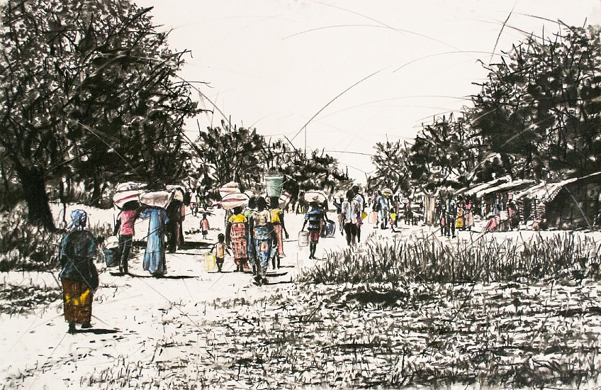 PHILLEMON HLUNGWANI, HI RINDZELE NKARHI WO LEHA (WE HAVE WAITED A LONG TIME) IV
CHARCOAL AND CHALK PASTEL ON PAPER