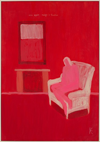 KAREN ELKINGTON, RED ROOM
ACRYLIC ON BOARD
