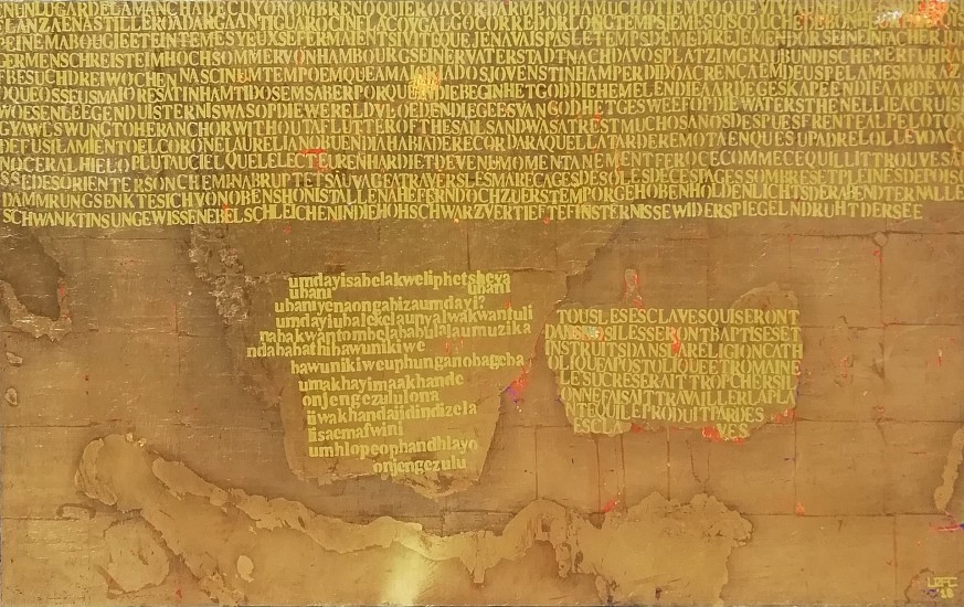 PHILIPPE UZAC, EGOLI 9 (AND THEY CAME)
OIL AND GOLD LEAF ON CANVAS