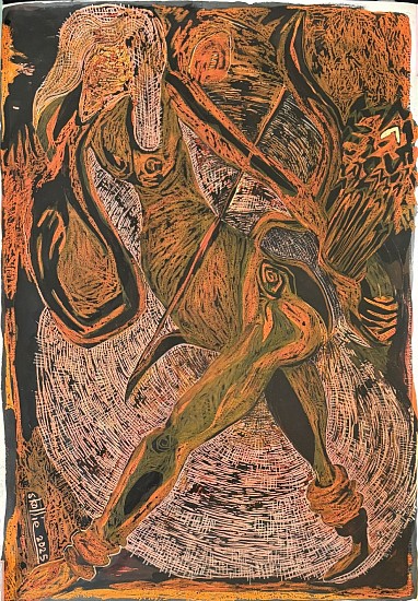 LADY SKOLLIE, CAVE PAINTING OF A WOMAN, TSISAB RAVINE, BRANDBERG
2025, CRAYON AND INK ON FABRIANO