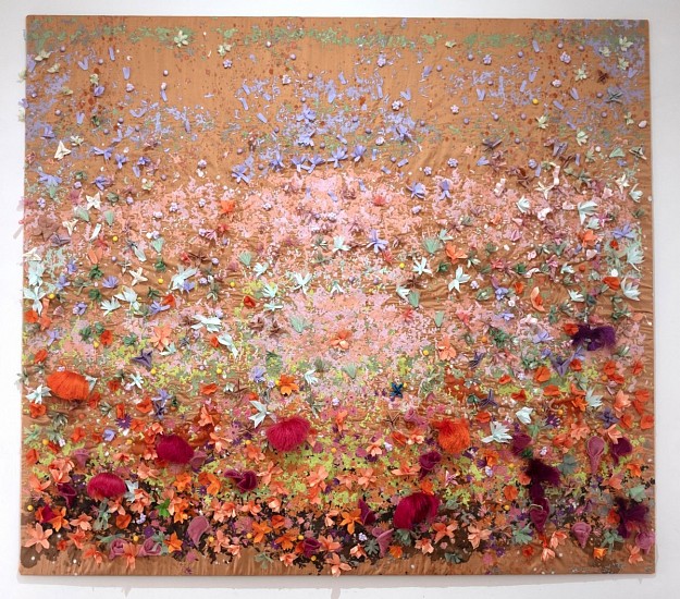 ARABELLA CACCIA, SUMMER NOTES IN Eb MINOR
2026, EMBROIDERY AND APPLIQUÉ ON HAND PAINTED SILK